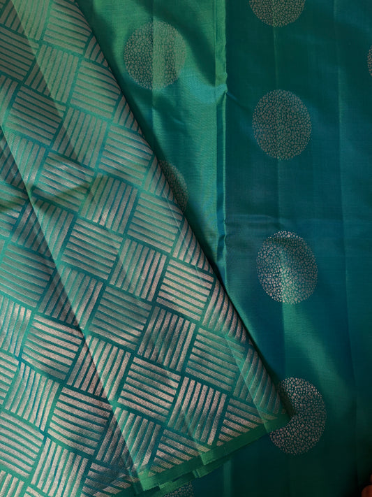 Neel- Turquoise Dream in Soft Silk and Zari Glow