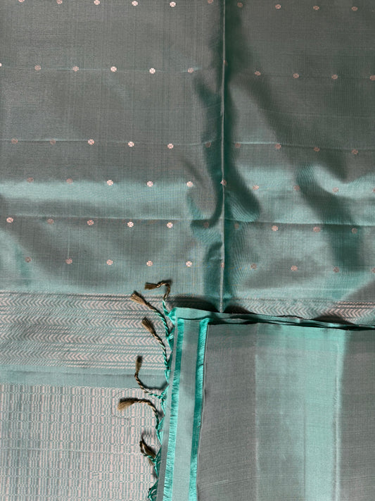Iyla - Vivid Teal Blue Soft Silk Saree