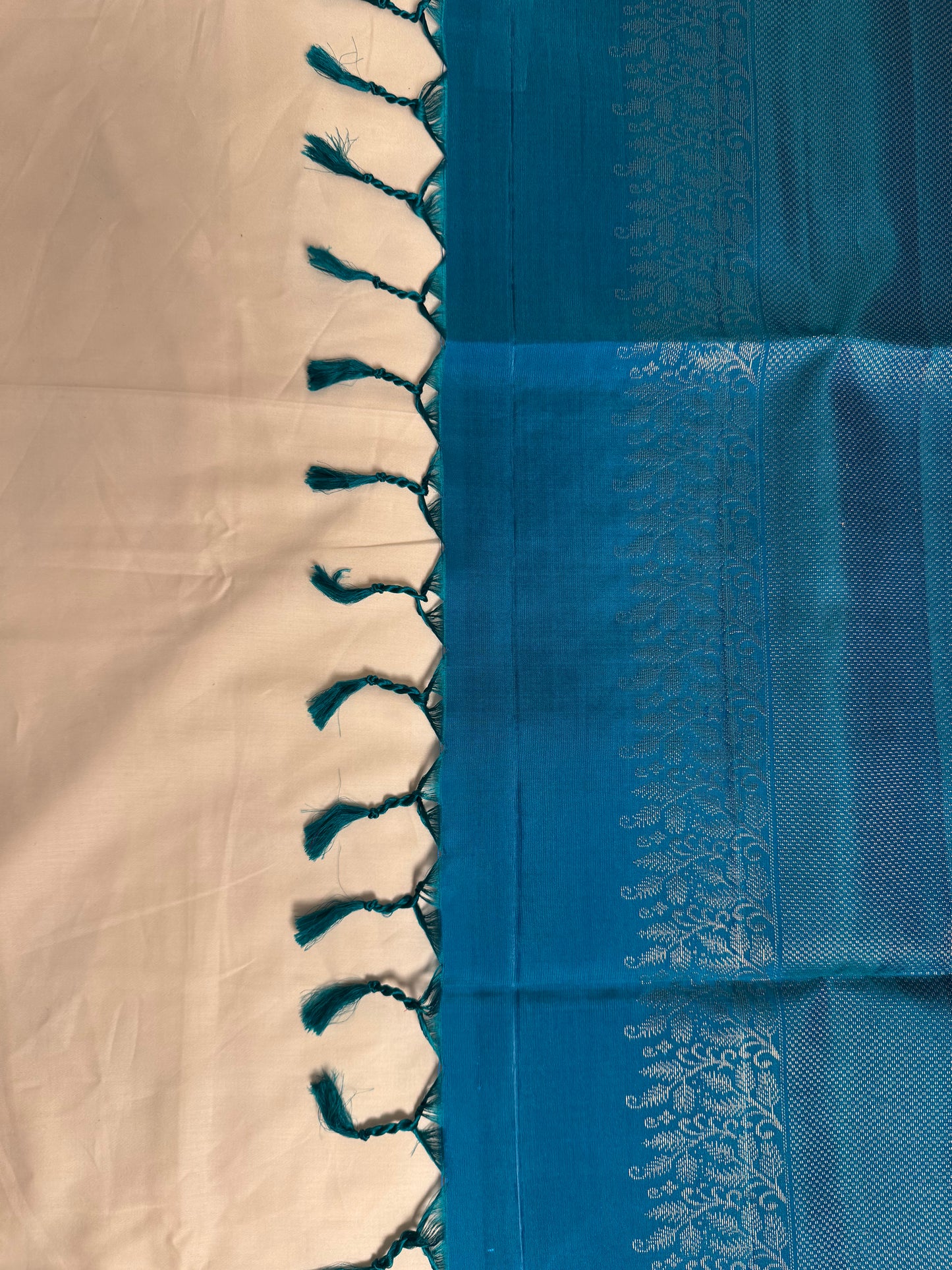 Tārā – Midnight Blue Soft Silk Saree with Shining Pallu & Ikkat Touches