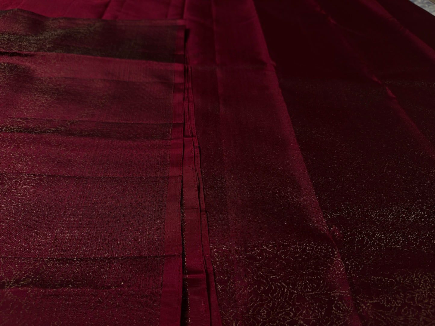 Fayra - Deep Tyrian Purple Soft Silk Saree