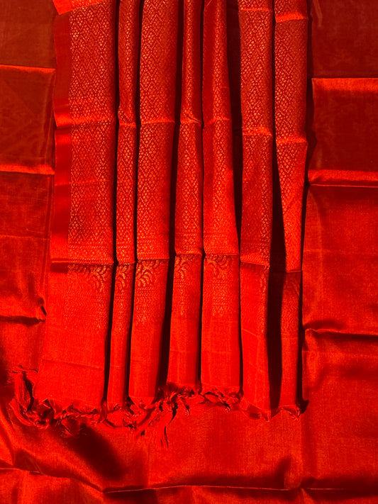 Ruhlaal- Classic Red Soft Silk Saree