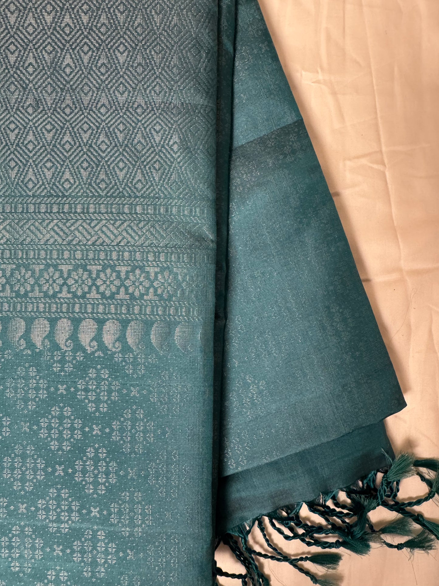 Tavira – Lustrous Sky Blue Soft Silk Saree with Delicate Sheen