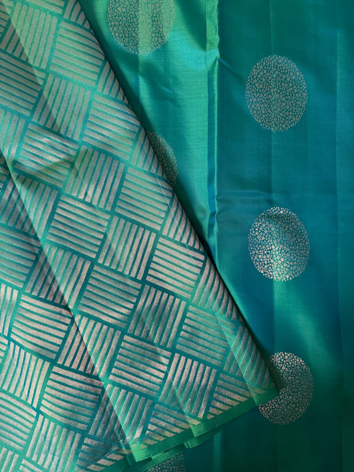 Neel- Turquoise Dream in Soft Silk and Zari Glow