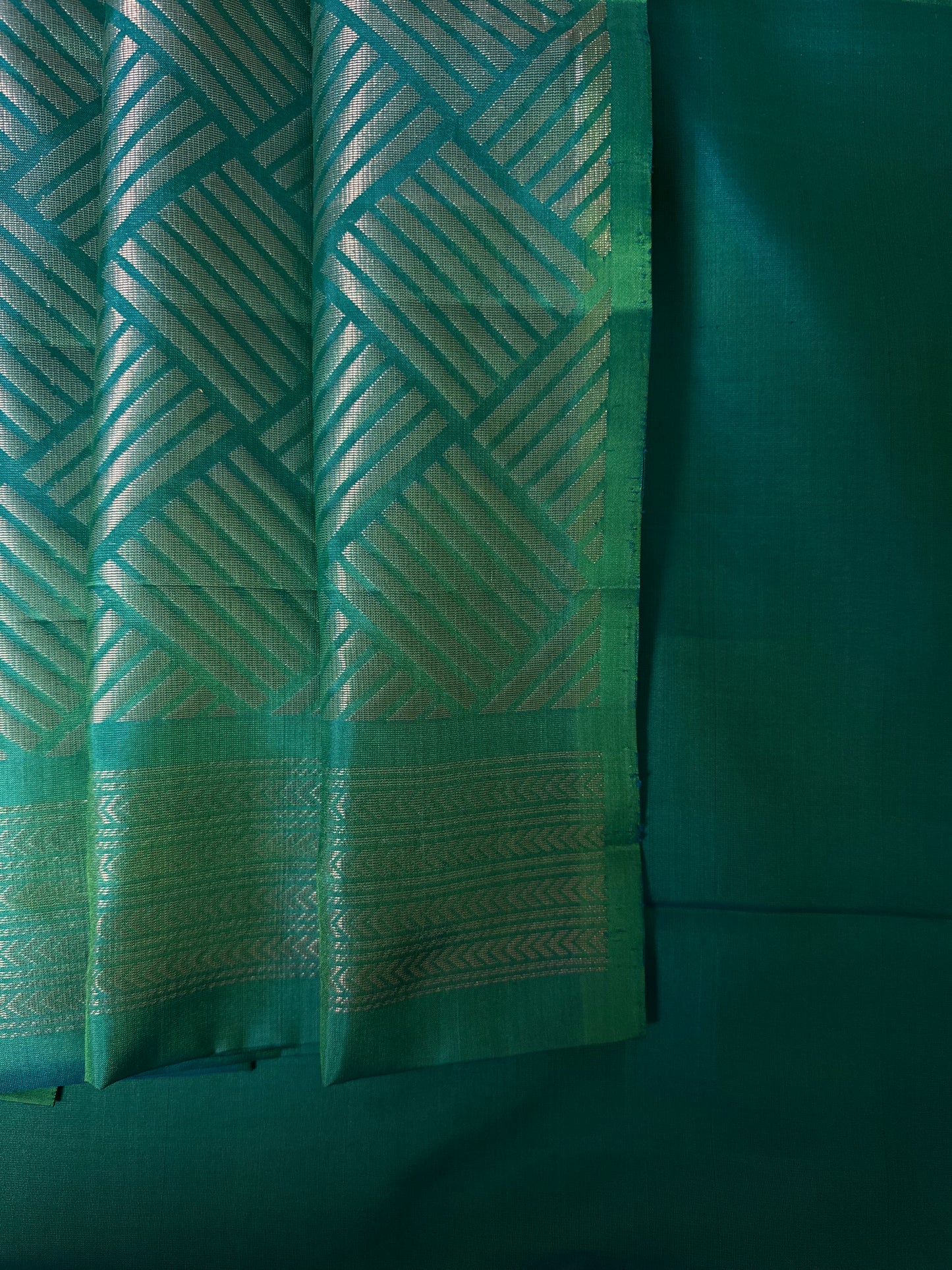 Neel- Turquoise Dream in Soft Silk and Zari Glow