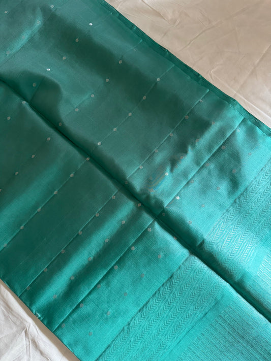Iyla - Vivid Teal Blue Soft Silk Saree