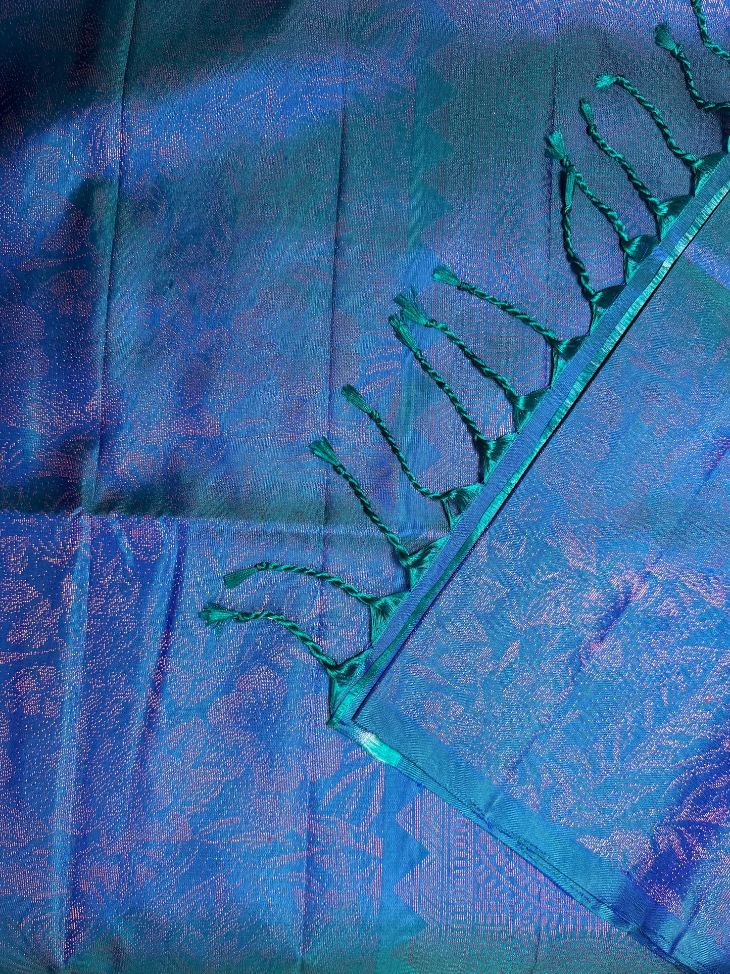 Vyanra- Blue Soft Silk Saree with Metallic Zari Weave