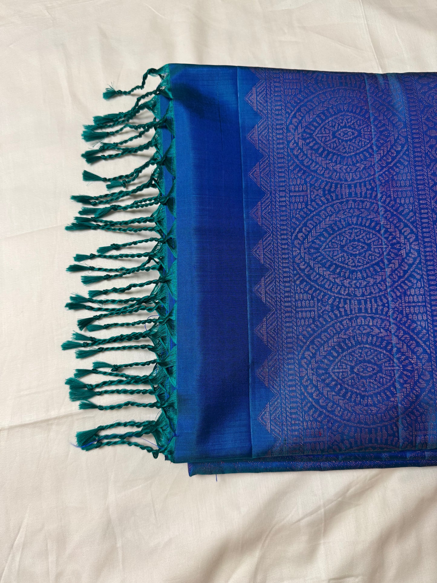 Vyanra- Blue Soft Silk Saree with Metallic Zari Weave