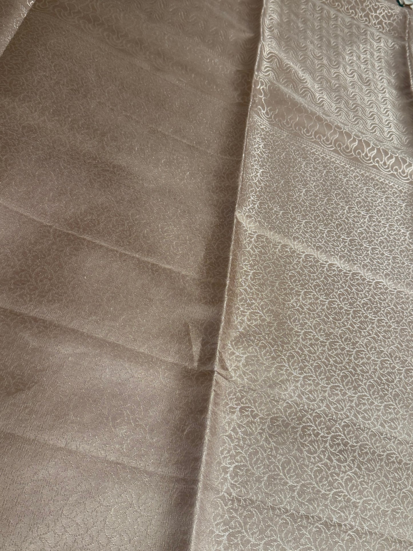 Soliel Silk – Champagne Cream Saree with Metallic Zari Weave