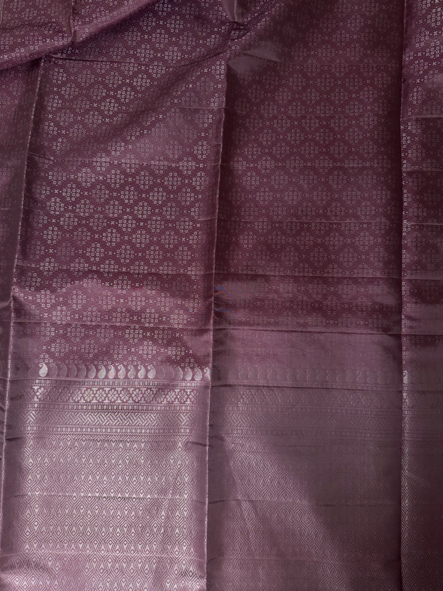 Neira – Grape Soft Silk Saree with Metallic Silver Zari