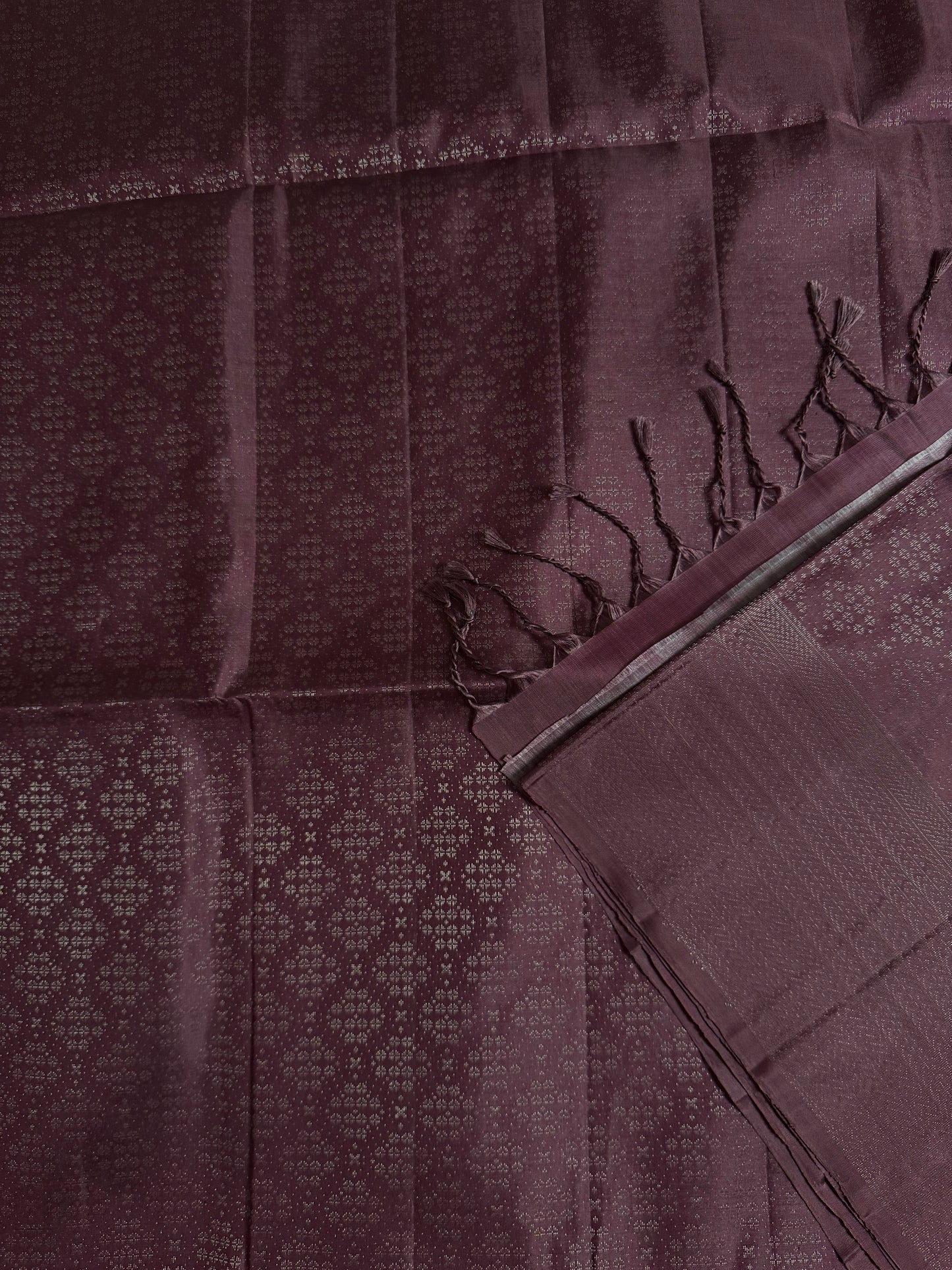 Neira – Grape Soft Silk Saree with Metallic Silver Zari