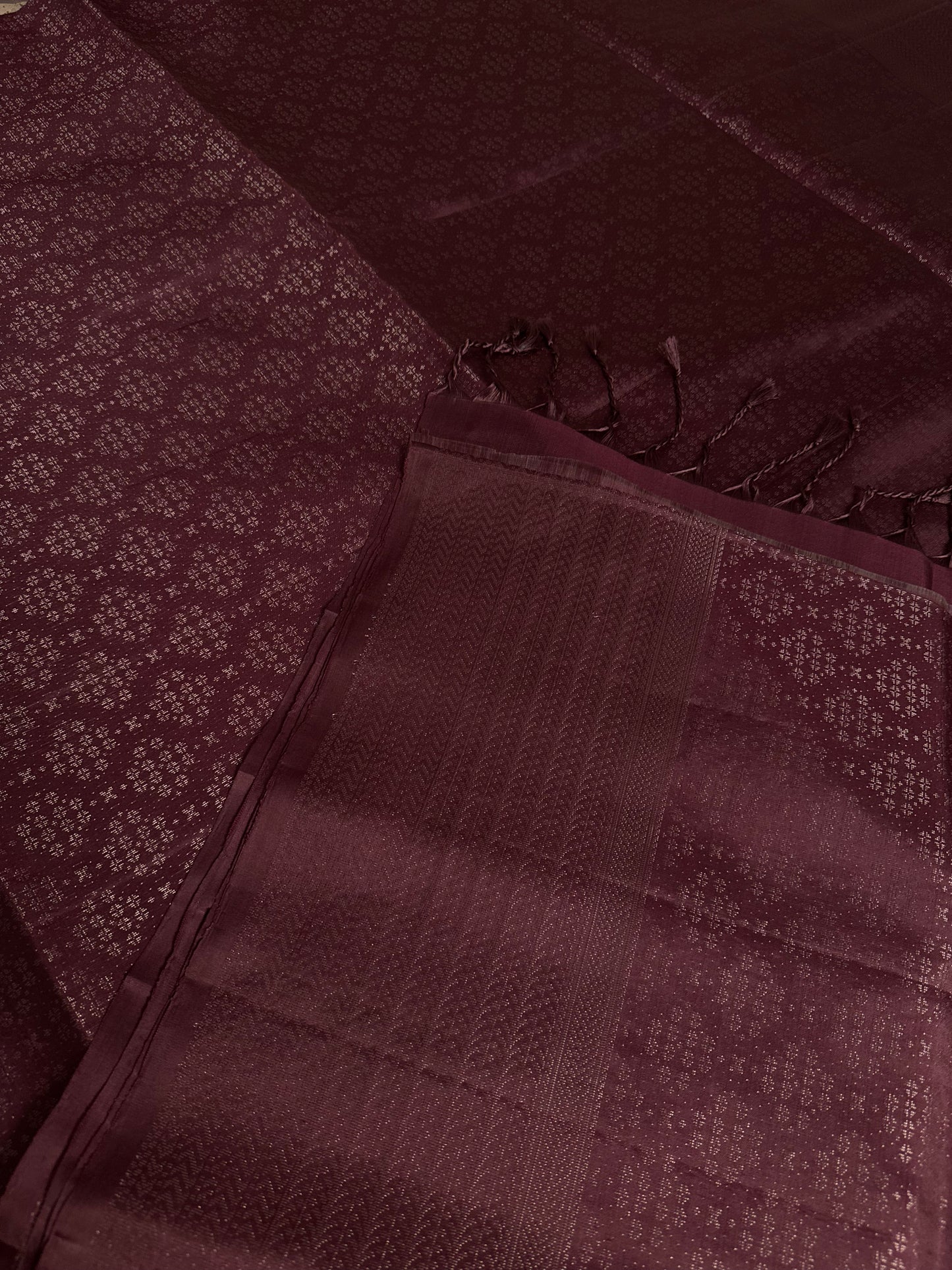 Neira – Grape Soft Silk Saree with Metallic Silver Zari