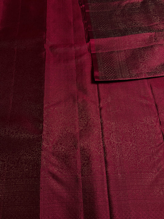 Fayra - Deep Tyrian Purple Soft Silk Saree