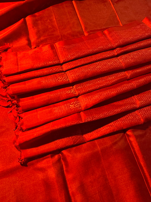 Ruhlaal- Classic Red Soft Silk Saree
