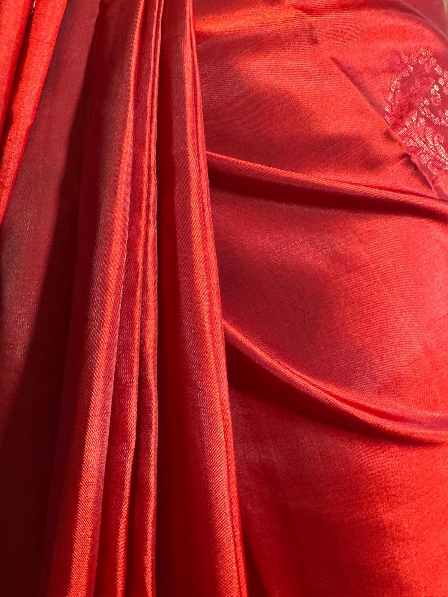 Ruhlaal- Classic Red Soft Silk Saree